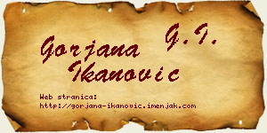 Gorjana Ikanović vizit kartica